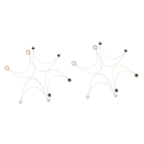 Healifty 2 Sätze Teiliges Vintage Pullover Clips Mit Kette Dekorative Broschen Für Kragen Strickjacken Und Schals Schutz Der Kleidung Stilvollen Verzierung 4 Stück * 2 von Healifty