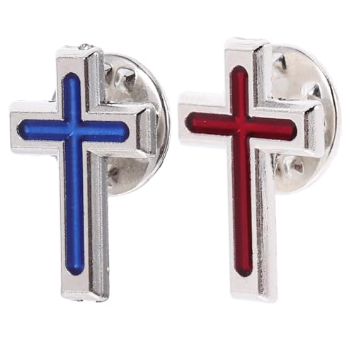Healifty 2 Stück Kreuz Brosche Anstecker für Herren Christliche Anstecknadel für Anzug Dekorative Jesus Brosche Langlebige Accessoires für Besondere Anlässe von Healifty