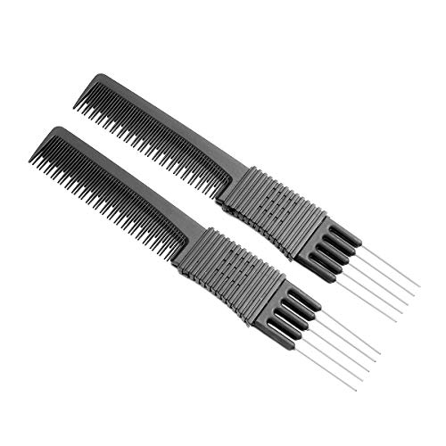 Healifty 2pcs Gabelkamm Toupierkamm Carbon Profi Friseur Haar Styling Kamm Zubehör Geräte Set für Damen Herren von Healifty