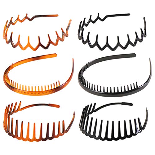 6Stücke Teiliges Unisex Haarreif mit Zähnen Elastisches Haarband für Gesichtsreinigung Modisches und Haarzubehör aus Hochwertigem Kunststoff für Damen und Herren von Healifty