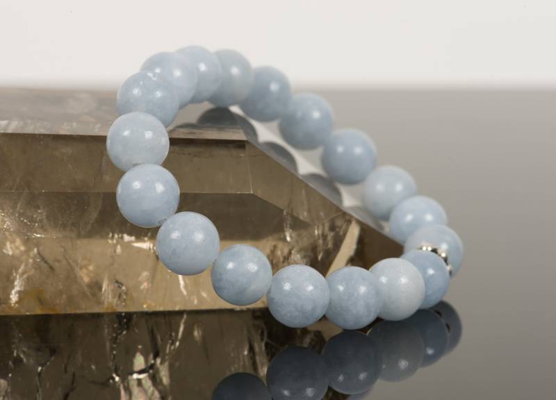 Blauer Calcit Armband, Natürlicher Blauer Edelstein 10 Mm Handgemachter Schmuck, Schmuck von HealingGemstone