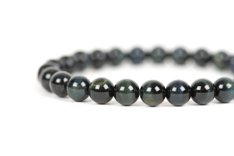 Blaues Tigerauge Armband, Natürliches Stretch Edelstein Handgemachter Schmuck von HealingGemstone