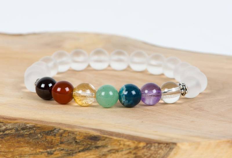 Chakra Armband, Weiß Quarz Edelstein Armband Handgemachte Schmuck, Schmuck von HealingGemstone