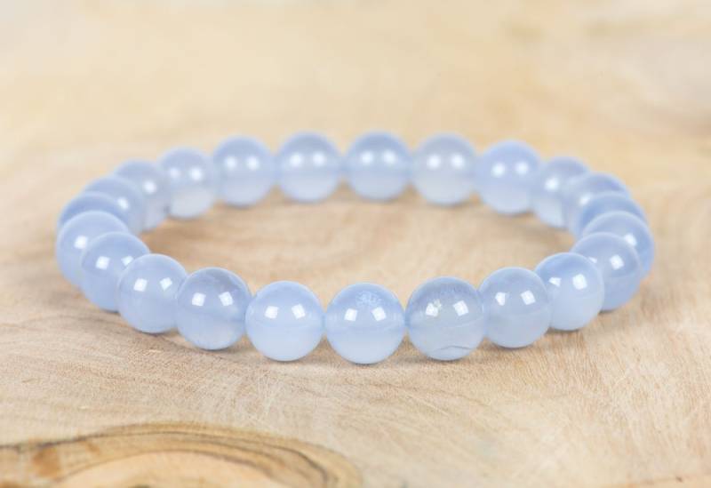 Chalcedon Armband, Natürlicher Blauer Edelstein Schmuck, Handgemachter Schmuck von HealingGemstone
