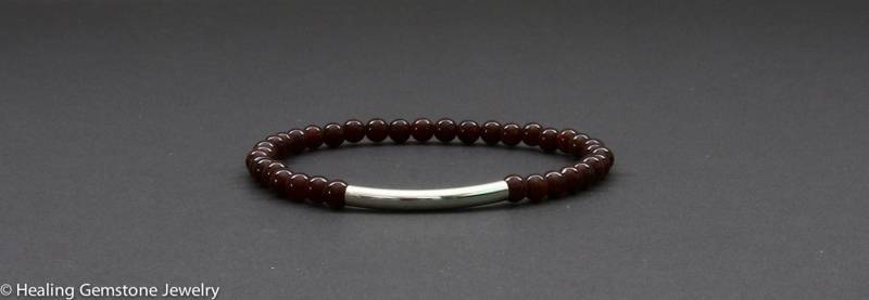Granat Armband, Natürliche Edelstein Bar Handgemachter Schmuck, Januar Geburtsstein von HealingGemstone