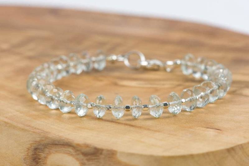 Grüner Amethyst Armband, Zarte Edelstein Grüne Handgemachter Schmuck von HealingGemstone