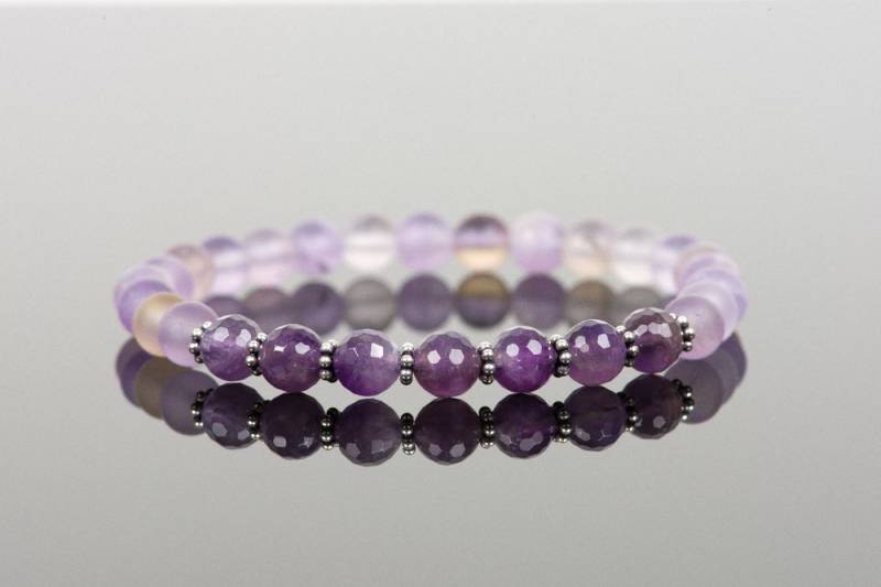 Lila Armband, Amethyst Healing Matte Heilstein Handgefertigter Schmuck von HealingGemstone