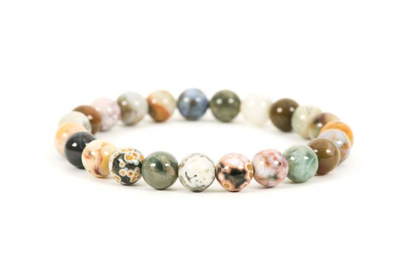 Ocean Jaspis Armband, Stacking Stretch Armband Mit 8 Mm Natürlichen Hochwertigen Edelsteinen von HealingGemstone