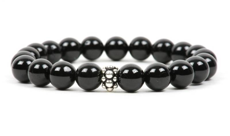 Schwarzer Turmalin Armband, Wurzel Chakra Unisex Handgemachter Edelstein Schmuck, Erdung Armband von HealingGemstone