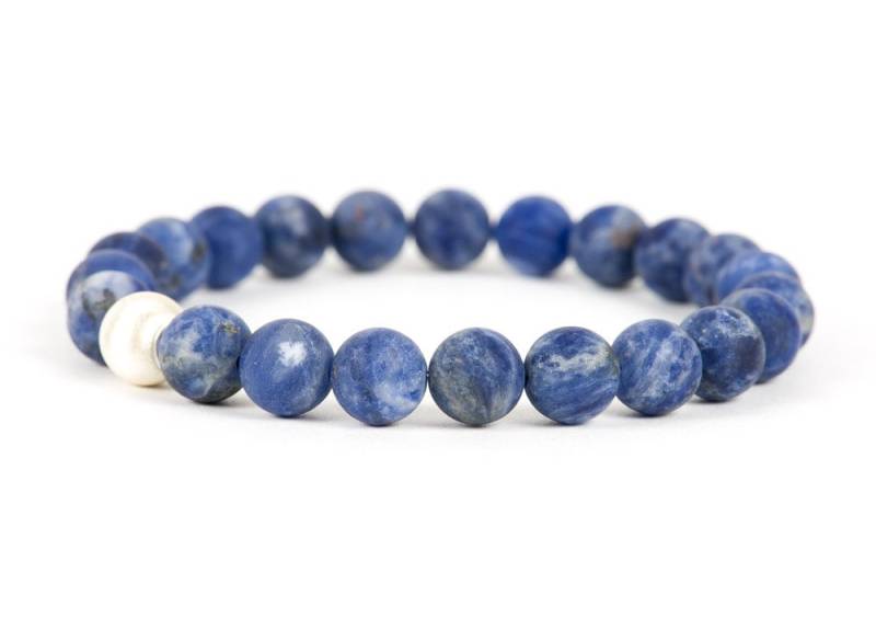 Sodalith Armband, Echter Handgemachter Edelstein Schmuck, Matte Sodalite Stretch Muttertag von HealingGemstone