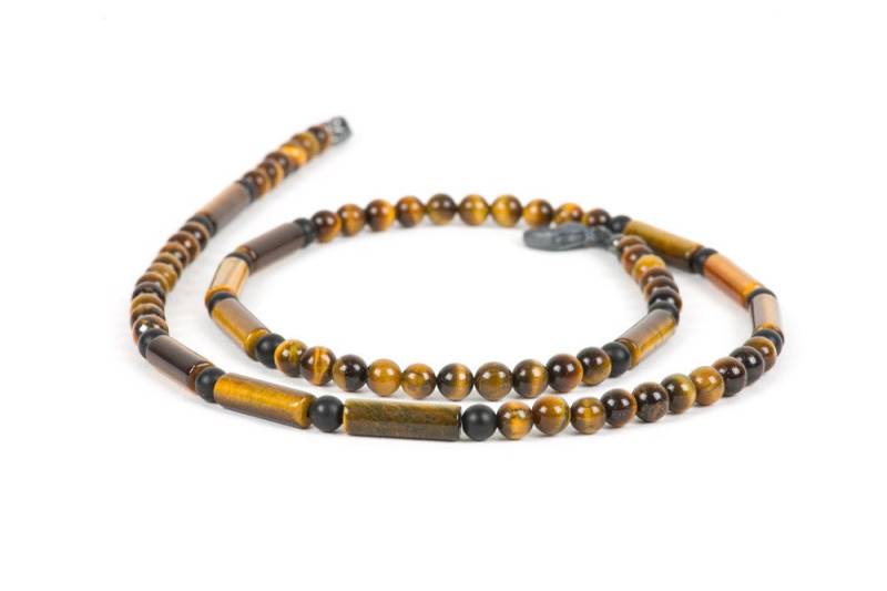 Tiger Eye Halskette Für Männer, Edelstein Handgemachter Schmuck, Black Onyx Halsband, Geschenk Ihn, Mode Männer von HealingGemstone