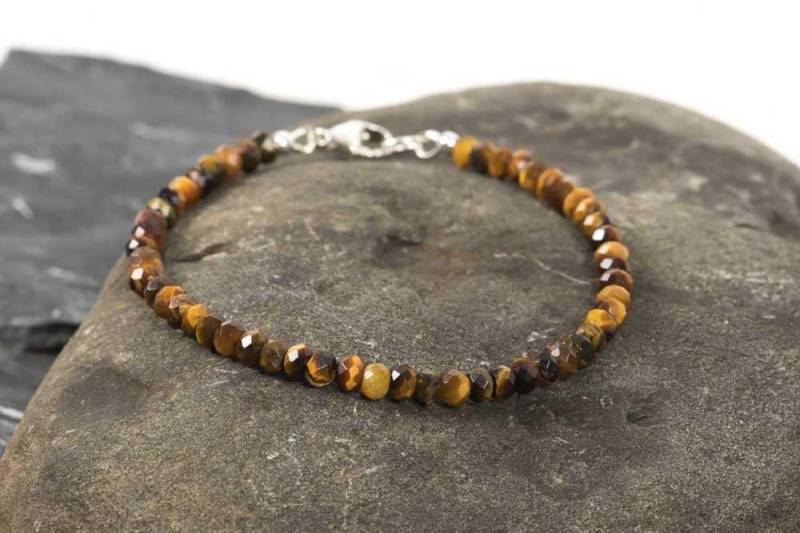 Tigerauge Armband, Natürliche Zarte Edelstein Schmuck, Brauner Schmuck von HealingGemstone