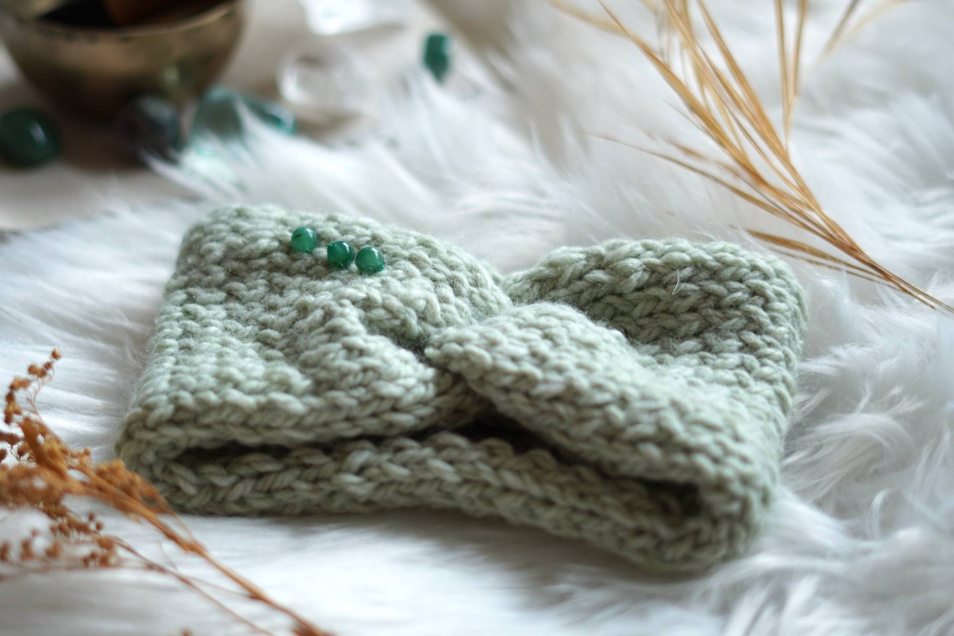 Grünes Stirnband Mit Grünen Aventurin-Kristallen Grünes Stirnband Mit Grünen Aventurin-Kristallen von HealingHandmadesShop