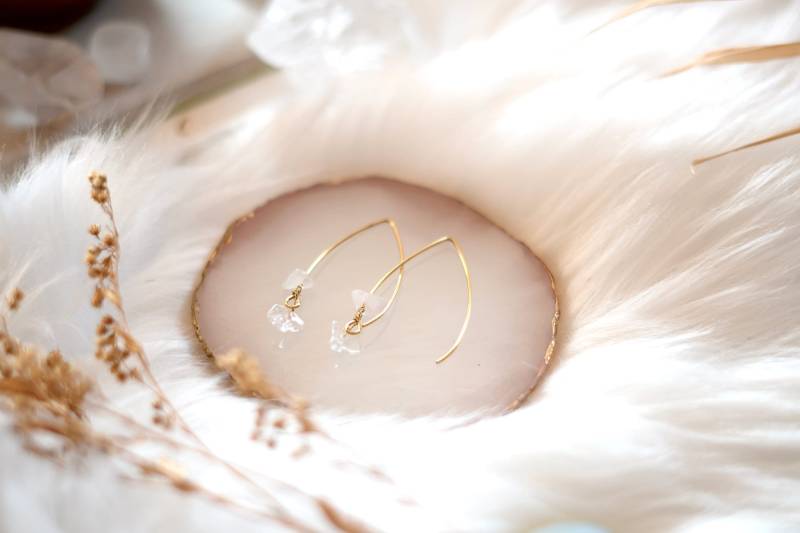 Kristall Hoop Ohrringe | Quarz, Amethyst, Citrin & Kirschquarz Kristall Hoop Ohrringe | Quarz, Amethyst, Citrin & Kirschquarz von HealingHandmadesShop