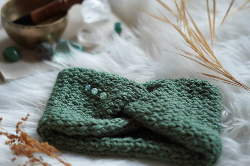 Sea Green Stirnband Mit Fluorit Kristallen Sea Green Stirnband Mit Fluorit Kristallen von HealingHandmadesShop
