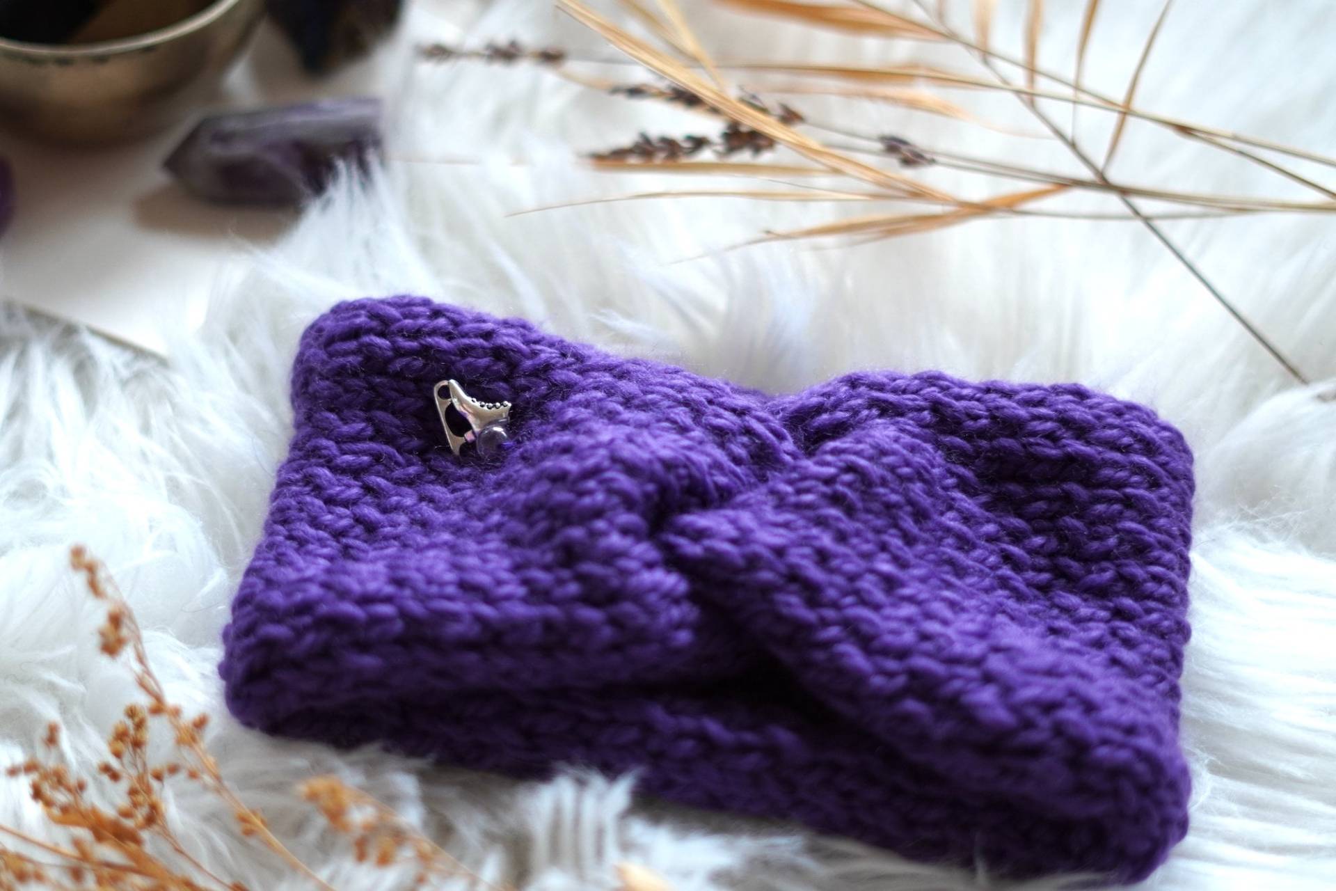 stirnband Mit Eiskunstlauf-Charm & Amethyst-Kristall stirnband Mit Eiskunstlauf-Charm & Amethyst-Kristall von HealingHandmadesShop