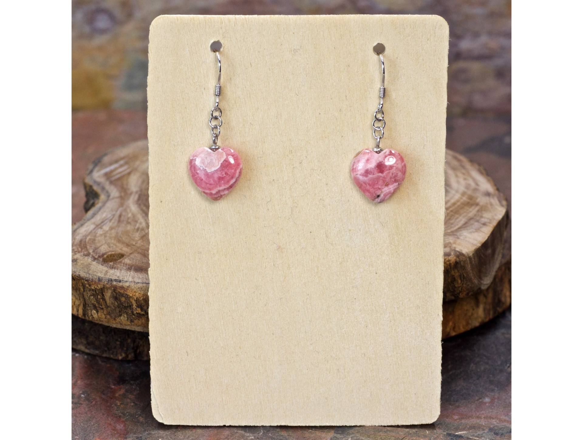 Rhodochrosit Herz Ohrringe | Mini Rosa Kristall Boho Einzigartige Durchbohrte Rhodochrosit Herz Ohrringe | Mini Rosa Kristall Boho Einzigartige Durchbohrte von HealingStonesForYou