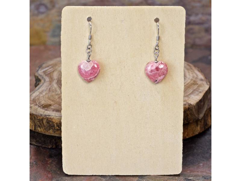 Rhodochrosit Herz Ohrringe | Mini Rosa Kristall Boho Einzigartige Durchbohrte Rhodochrosit Herz Ohrringe | Mini Rosa Kristall Boho Einzigartige Durchbohrte von HealingStonesForYou