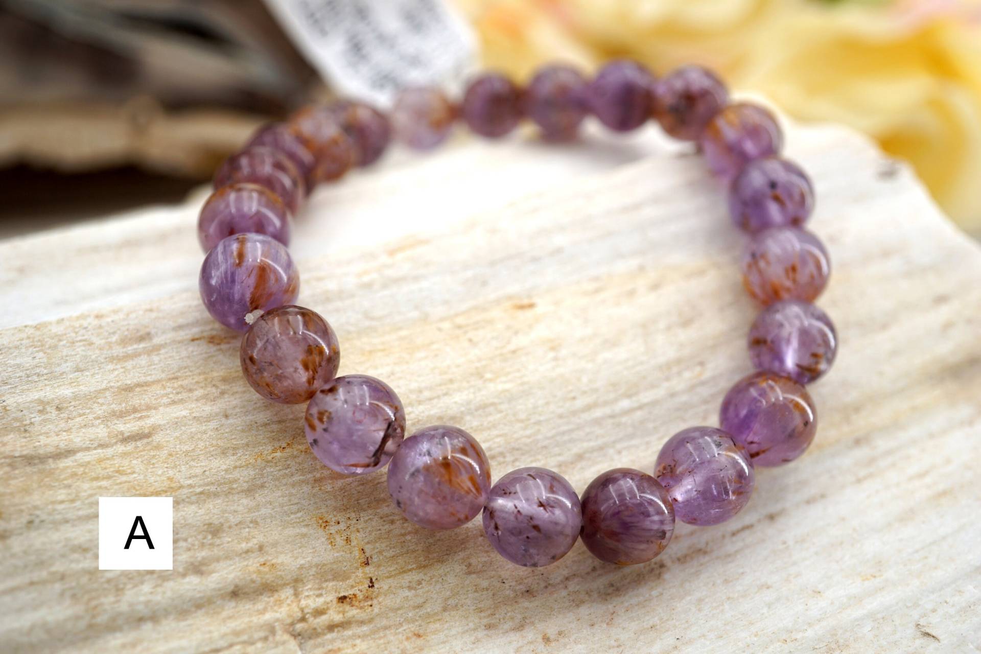 Cacoxentile Amethyst 8mm Rundes Armband | Br0018 Super Seven/Luxus Edelstein/Edelstein Armband/Heilkristall von Healingstoneshops