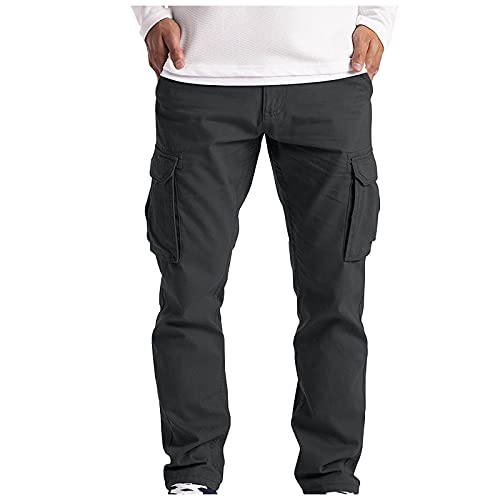 Healter Herren Cargo Hose Hose mit 6 Taschen Lange Regular Fit Cargohose Stretch Cargo Jogging Pants Arbeithosen Modischer Fitness Sporthose Outdoor Herren Tactical Hose Wanderhose Trekkinghose von Healter