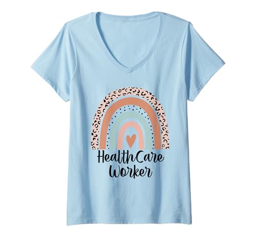 Damen Arbeiter im Gesundheitswesen Rainbow Frontline Arbeiter Wertschätzung T-Shirt mit V-Ausschnitt Damen Arbeiter im Gesundheitswesen Rainbow Frontline Arbeiter Wertschätzung T-Shirt mit V-Ausschnitt von Health Care Workers Apparel