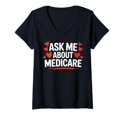 Damen Krankenversicherungsagent Fragen Sie Mich nach Medicare Cute Marketing T-Shirt mit V-Ausschnitt Damen Krankenversicherungsagent Fragen Sie Mich nach Medicare Cute Marketing T-Shirt mit V-Ausschnitt von Health Insurance Broker or Agent