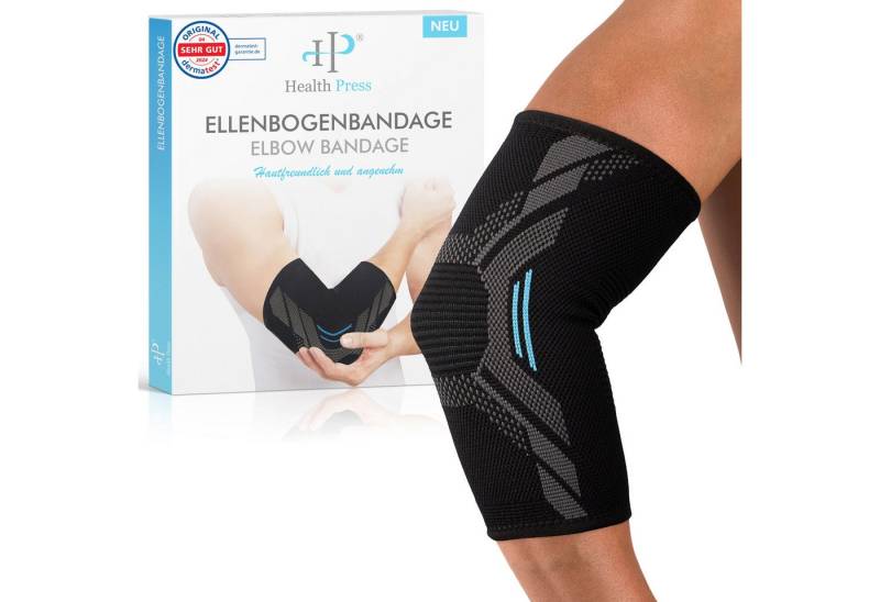 Health Press Ellenbogenbandage Ellenbogenstütze (1er Set), Dermatologisch getestet von Health Press