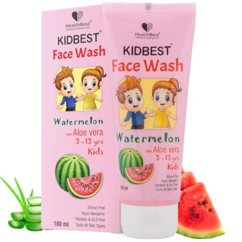 HealthBest Kidbest Gesichtswäsche für Kinder, normale Haut, empfindliche Haut und trockene Haut, ohne Risse, Parabene, SLS, Wassermelonengeschmack, 100 ml HealthBest Kidbest Gesichtswäsche für Kinder, normale Haut, empfindliche Haut und trockene Haut, ohne Risse, Parabene, SLS, Wassermelonengeschmack, 100 ml von HealthBest