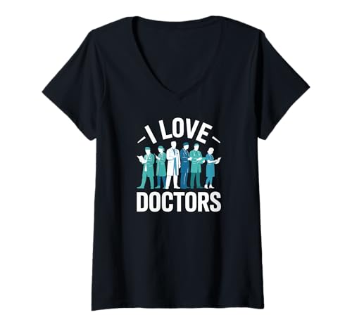Damen Ich Liebe Doctors Medical Professionals Pride T-Shirt mit V-Ausschnitt Damen Ich Liebe Doctors Medical Professionals Pride T-Shirt mit V-Ausschnitt von Healthcare Appreciation Medical Heroes