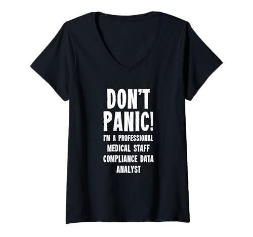 Damen Analyst für Compliance-Daten für medizinisches Personal T-Shirt mit V-Ausschnitt von Healthcare Human Resources Gifts & T-Shirts
