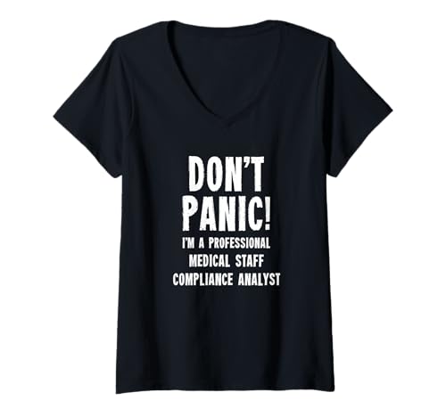 Damen Compliance-Analyst für medizinisches Personal T-Shirt mit V-Ausschnitt von Healthcare Human Resources Gifts & T-Shirts