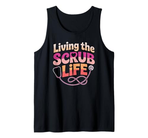 Lustiger Krankenschwester Spruch Living The Scrub Life Humor Frauen Männer Tank Top Lustiger Krankenschwester Spruch Living The Scrub Life Humor Frauen Männer Tank Top von Healthcare Worker Stethoscope Medical Staff Gag