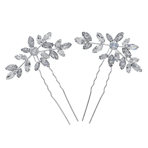 Healvian Braut Haarnadel Set Strass Haarstäbe Damen Haarspange Hochzeit Haarschmuck U-form Haarnadel von Healvian