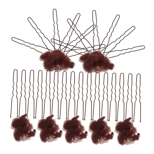 1 Satz Haarnetz-Haarset Haarband haarnadeln haarspange Haarklemmen Haarknotenabdeckung Brötchen Netz Haarnetze für Frauen Haarknoten Abdecknetz Federstahldraht Coffee Healvian von Healvian