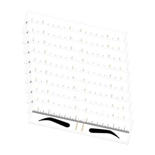 10 Stück Augenbrauenformer Werkzeug Transparente Aufkleber Augenbrauenpositionierungslineal Tragbares Augenbrauen Make Up Zubehör Wiederverwendbare Augenbrauenschablone Healvian von Healvian