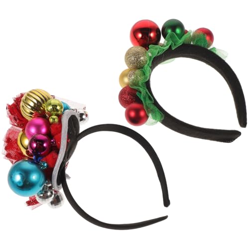 Healvian 2stücke Weihnachts-haarreifen Mit Bunten Kugelglocken Festliche Kopfbedeckung Für Partys Und Feiertage Für Erwachsene von Healvian