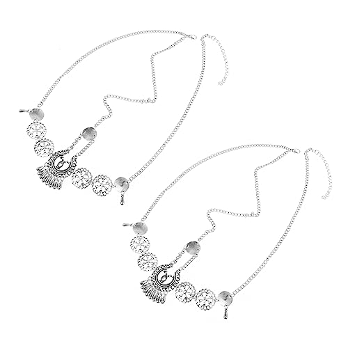 Healvian 2stücke Kopfkette Für Frauen Ethno Stil Haarkette Boho Stirnkette Hochzeit Braut Haar Schmuck Dekoration von Healvian