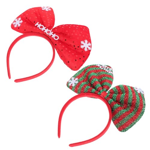 Healvian 2stücke Weihnachts-bowknot Haarreifen Für Partys Und Festlichkeiten Festliche Haaraccessoires Mit Einzigartigem Design Und Farben Für Feiern Und Cosplay von Healvian