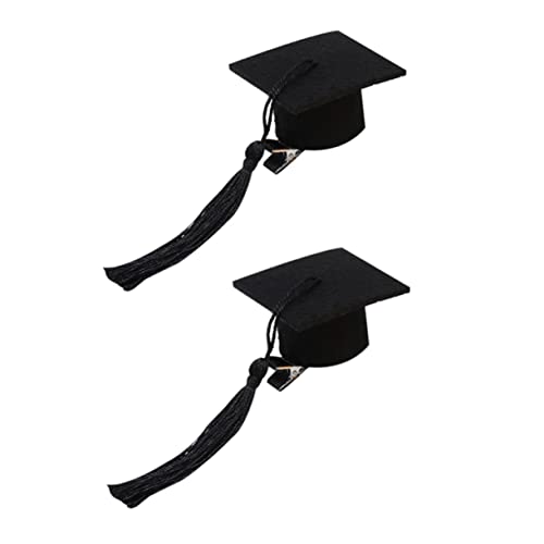 Healvian 2stücke Mini Doktorhut Haarspangen Für Abschlussfeiern Lustige Haarschmuck-accessoires Für Graduierungsfeiern Geeignet Für Erwachsene Mit Schwarzer Quaste von Healvian