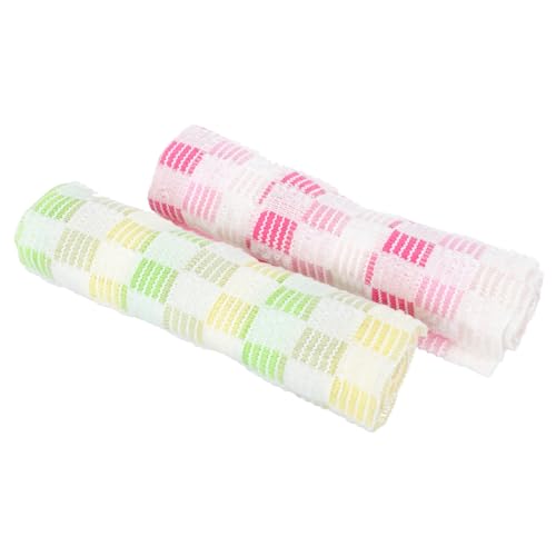 2St Duschtuch Bad funktioniert Grid-Gesichtstuch spülschwamm Körper Geschirrtücher für die Küche exfolier handschuh exfoliating towel fleab Massage-Badetücher Badezubehör Polyester Healvian von Healvian