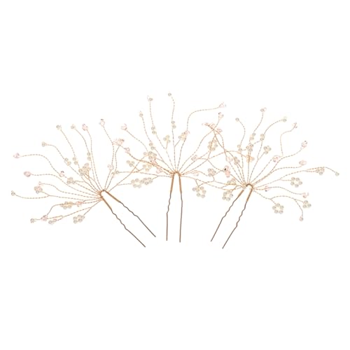Healvian 3stücke Perlen Haarnadeln Mit Kristallen Förmige Hochzeits Haarschmuck Für Damen Eleganter Brautschmuck Für Besondere Anlässe Für Hochzeiten Und Feiern von Healvian