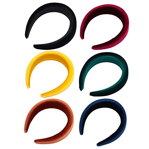 Healvian 6stücke Gepolstertes Velours Stirnband Für Damen Haarbänder Mit Schwammfüllung Bequemer Schutz Für Kopfhaut Hinter Ohren Für Winter Alltag Und Sport von Healvian