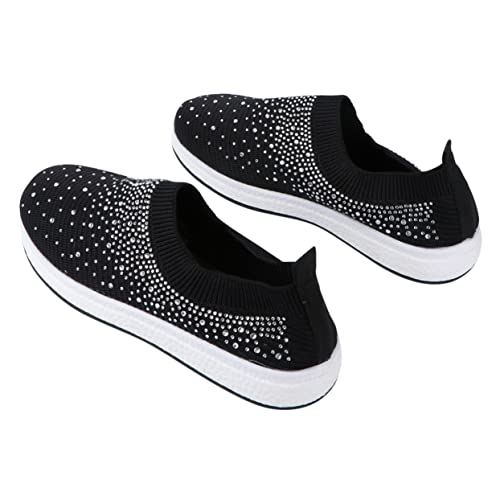 Healvian 1 Paar Atmungsaktive Turnschuhe Lauflernschuhe Weibliche Strass-Turnschuhe Sport-Sneaker Mesh-Laufschuhe Damenschuhe Auf Turnschuhen Barfußschuhe Schwarz Healvian 1 Paar Atmungsaktive Turnschuhe Lauflernschuhe Weibliche Strass-Turnschuhe Sport-Sneaker Mesh-Laufschuhe Damenschuhe Auf Turnschuhen Barfußschuhe Schwarz von Healvian