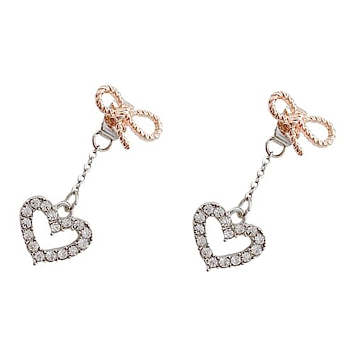 Healvian 1 Paar Baumelnde Herz Charm Ohrringe mit Schleife Glitzernde Rhinestones Ohrringe für Damen Hochzeiten Partys Tägliches Styling Healvian 1 Paar Baumelnde Herz Charm Ohrringe mit Schleife Glitzernde Rhinestones Ohrringe für Damen Hochzeiten Partys Tägliches Styling von Healvian