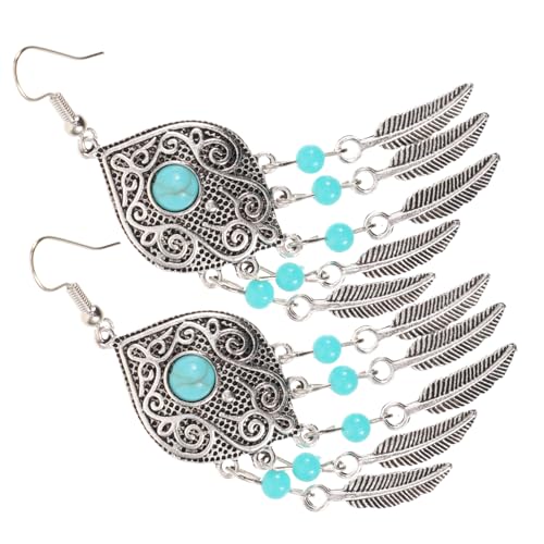 Healvian 1 Paar Blattfransen Ohrringe für Damen Extravaganter Alloy Dangle Schmuck Vintage Tropfenohrringe Partys Besondere Anlässe Healvian 1 Paar Blattfransen Ohrringe für Damen Extravaganter Alloy Dangle Schmuck Vintage Tropfenohrringe Partys Besondere Anlässe von Healvian