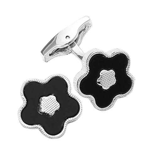 Healvian 1 Paar Blumen Manschettenknöpfe Mann Bräutigam Blumen Männer Hemd Kleidung Klassisch Gravieren Hochzeit Arm Silber Blumen Schmuck Metall Manschettenknöpfe Manschettenknöpfe von Healvian