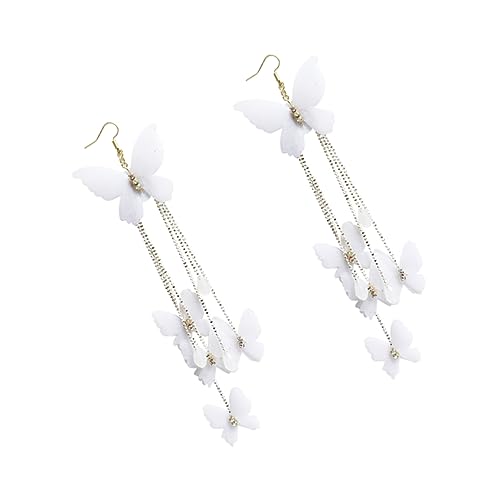 Healvian 1 Paar Blumen-schmetterlings-ohrringe Zierlich Damenohrringe Accessoires Für Frauen Lange Ohrringe Modeohrringe Butterfly Wings Ohrringe Urlaub Schmuck Weiß Healvian 1 Paar Blumen-schmetterlings-ohrringe Zierlich Damenohrringe Accessoires Für Frauen Lange Ohrringe Modeohrringe Butterfly Wings Ohrringe Urlaub Schmuck Weiß von Healvian