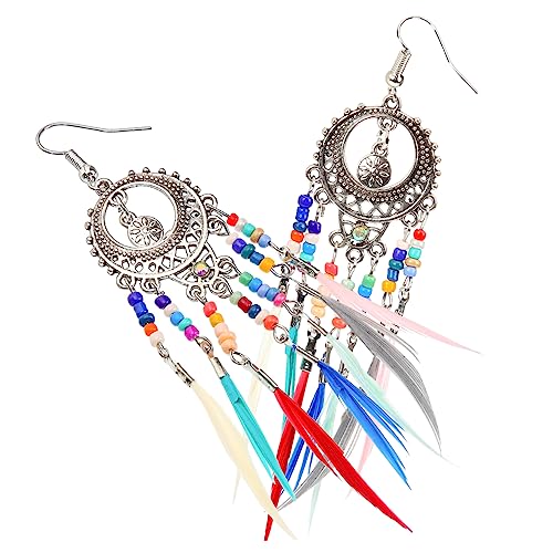 Healvian 1 Paar Bohemian Ohrringe mit Langen Quasten Federn Ohrringe für Damen Einzigartiger Schmuck für Partys Geburtstagsfeiern Dangle Designs Healvian 1 Paar Bohemian Ohrringe mit Langen Quasten Federn Ohrringe für Damen Einzigartiger Schmuck für Partys Geburtstagsfeiern Dangle Designs von Healvian