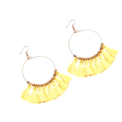 Healvian 1 Paar Bohemian Quastenohrringe für Frauen Stilvolle Lange Dangle Ohrhänger Hochwertigem Material Einzigartiges Design Gelb Healvian 1 Paar Bohemian Quastenohrringe für Frauen Stilvolle Lange Dangle Ohrhänger Hochwertigem Material Einzigartiges Design Gelb von Healvian