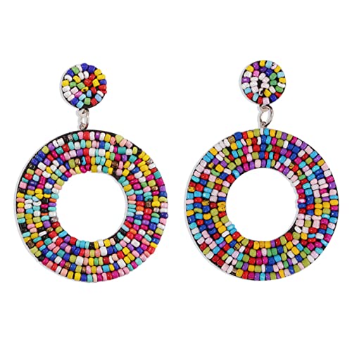 Healvian 1 Paar Boho Bead Ohrringe für Frauen Handgefertigte Statement Dangle Ohrringe im Geometrischen Design für Partys Besondere Anlässe Healvian 1 Paar Boho Bead Ohrringe für Frauen Handgefertigte Statement Dangle Ohrringe im Geometrischen Design für Partys Besondere Anlässe von Healvian